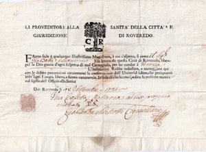 Fanno fede a qualunque illustrissimo Magistrato a cui s'aspetta si come .. - Imagen 1 de 1