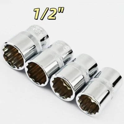 12 Poin Socket Set Spline Socket Square Drive Ratchet Socket Cr-V 8mm~32mm 1/2" - Image 1 of 4
