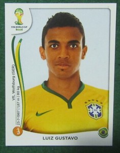 2014 Panini Brasil World Cup Album Sticker #42 Brazil LUIZ GUSTAVO