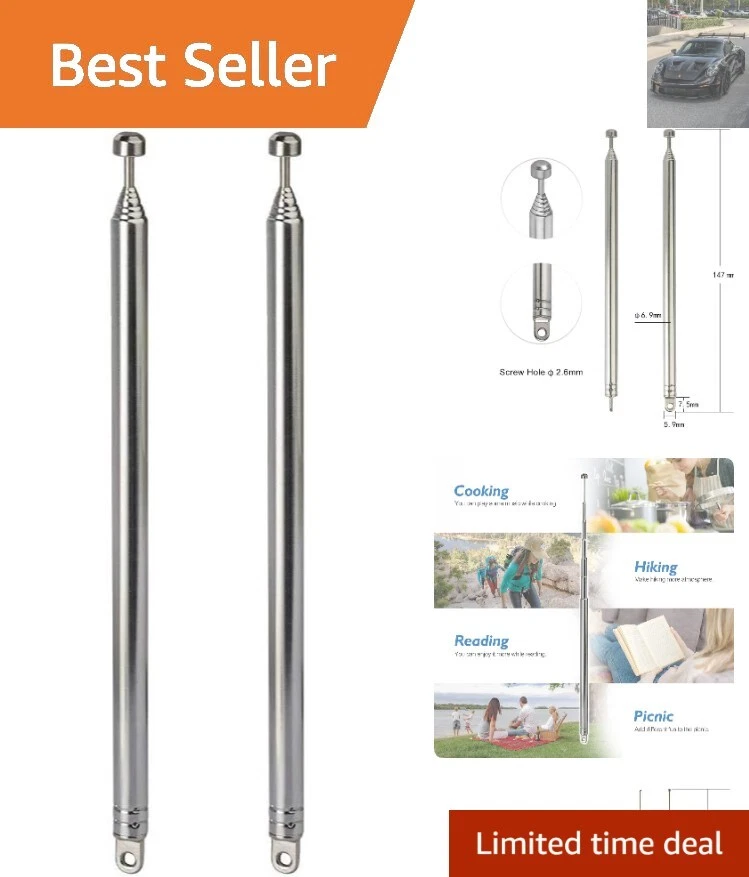 Bingfu 7 Sections Telescopic 74cm Am FM Antenna Portable