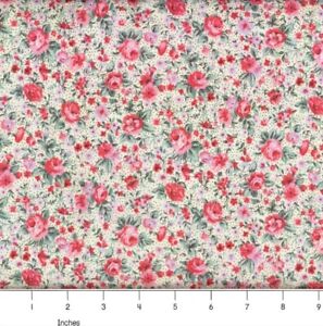 Old Fashion Roses Calico Flower Cream 100% cotton fabric PICK SIZE
