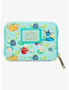 Loungefly Pokémon Water Type Lily Pad Allover Print Small Zip Wallet - Picture 1 of 4