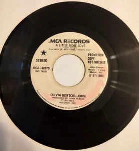 OLIVIA-NEWTON JOHN / LITTLE MORE LOVE MCA PROMO 45 RPM RECORD VG+ - Picture 1 of 2