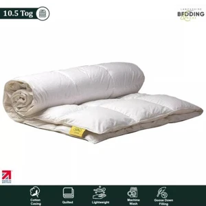 Cotton Quilted Duvet 10.5 Tog Goose Feather & Down Filling Warm Winter Duvet - Picture 1 of 7