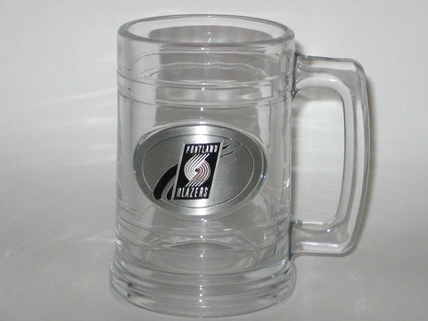 Portland Trailblazers 15 ounce Glass Tankard Mug with Pewter Logo FREE S&H!! Cover
