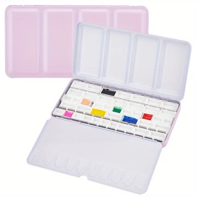 1 juego de caja de pintura paleta de acuarela vacía de hierro, rectángulo Foto 1 de 4
