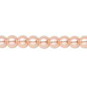 2 hebras (130) cuentas redondas de perlas de vidrio rosa medio de 6 mm con agujero de 1,1-1,2 mm - Imagen 1 de 1