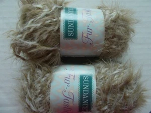 Sundance Fur-Tastic fuzzy eyelash yarn, Latte, lot of 2 (106 yds ea) - Picture 1 of 2