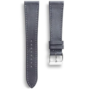 Correa de reloj de cuero curtido vegetal Verona gris oscuro de 20 mm con puntada a juego - Imagen 1 de 4