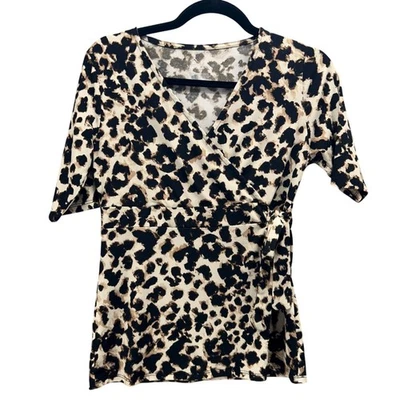 Blusa Babydoll Merona De Colección Y2K Pequeña Cintura Imperio Leopardo Tela Elástica Foto 1 de 4