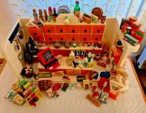 antiker Kolonialwaren Kaufladen  ca. 50.er Jahre  mit sehr viel Zubehör (65.) - Bild 1 von 22