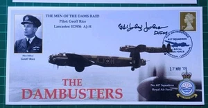 DAMBUSTER SQR LDR Johnny Johnson SIGNED 2009 MEN OF THE DAMS Flt Lt Geoff Rice - Picture 1 of 4