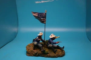 75 MM CUSTER 7TH U.S. CALVARY BUGLER & Guidon Bearer 1876 handbemalt - Bild 1 von 5
