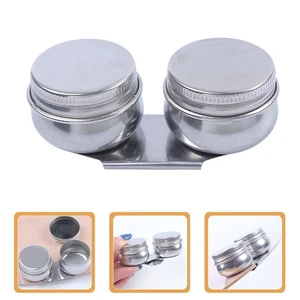 Stainless Steel Painting Supplies Oil Double Pot Metal Palette Cup with Lid - Picture 1 of 12