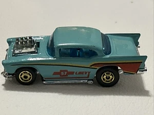 Chevy Hot Wheels '57 de colección - Aqua/rayas/motor expuesto Mattel 1976 - Imagen 1 de 5