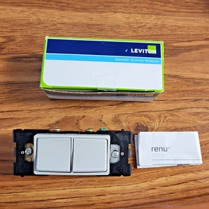 Leviton RE634-PG Renu Single Pole Combo Switch 15-Amp 120/277VAC Pebble Grey - Picture 1 of 4