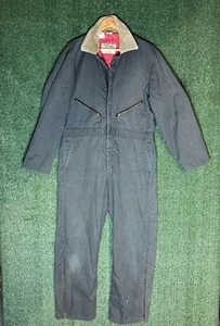 Walls Blizzard Pruf Insulated Coveralls Size Large One Piece Zip Jumpsuit USA - Picture 1 of 10