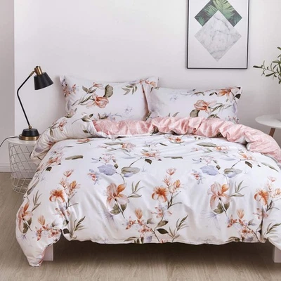 OAITE Duvet Cover Set,100% Cotton Comforter Cover with Floral Pattern Duvet C... - Image 1 of 4