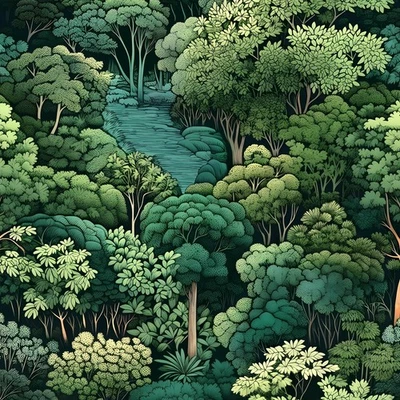 Лесные обои Peel and Stick, зеленые деревья контактная бумага, винтажный лес... - Изображение 1 из 4