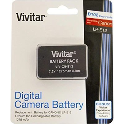 Vivitar Replacement Lithium-Ion Battery for LP-E12, EOS M & EOS Rebel SL1 (CB-E1 - Image 1 of 2
