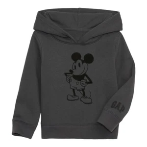 Gap Kids Disney Dark Gray Mickey Mouse Sweatshirt Hoodie Long Sleeves Retro Y2K - Picture 1 of 4