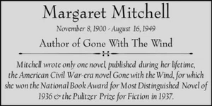Margaret Mitchell individuelle Lasergravur 2 x 4 Zoll Plakette KOSTENLOSER VERSAND - Bild 1 von 1