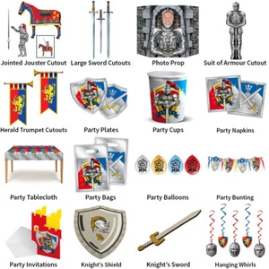 MEDIEVAL KNIGHTS OF THE REALM THEME PARTYWARE - PARTYWARE COMPLETE SELECTION - Picture 1 of 23