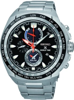 Seiko Prospex Sea World Time Solar Chronograph Men's Watch SSC487P1 - Image 1 of 3