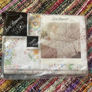 VTG Shabby Cottage Lady Pepperell Sheet Twin Flat Floral Stephanie Gorgeous! - Picture 1 of 3