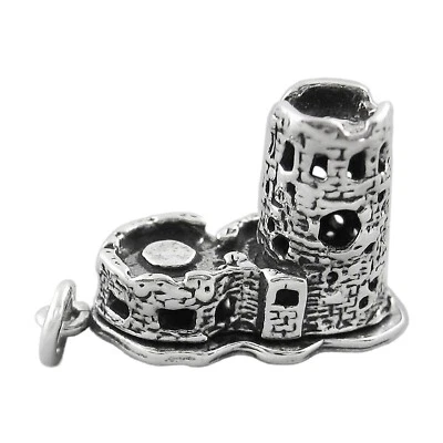 Desert View Watchtower Grand Canyon Tower Arizona 3D 925 Sterling Silver Charm - Image 1 of 4