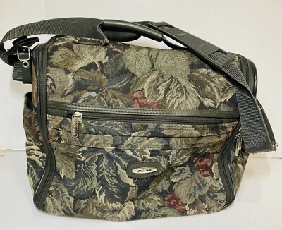 Bolso de hombro vintage Jaguar tapiz floral equipaje llevar durante la noche fin de semana Foto 1 de 4