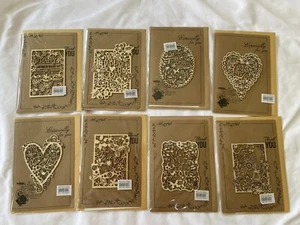 Carve Pattern Greeting Cards 8 Pack Wedding Birthday gift flower mixed Clearance - Picture 1 of 9