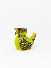 Jasba Keramik Pottery Bird Vase Yellow Green Drip Glaze Vintage West Germany