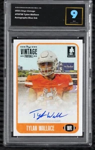 2021 Onyx Vintage Auto Tylan Wallace Blue Mint  9 Rookie Auto Baltimore Ravens - Picture 1 of 2