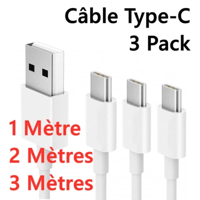 Chargeur Rapide pour Samsung Huawei Câble USB Type-C Android Plus Synchro lot-3