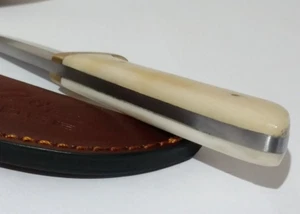 GENUINE WHITE CATTLE BONE HUNTING BOWIE KNIFE W/ SHEATH CASE FULL TANG !!! - Picture 1 of 6