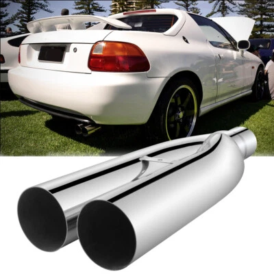 Silenciador de escape de tubo de explosión de 2,5" de entrada 3" de 19" de longitud para Honda Civic del Sol Foto 1 de 4