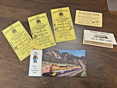 1960 Rio Grande Souvenir Tickets Durango Colorado to Silverton CO Railroad Cafe - Image 1 of 4
