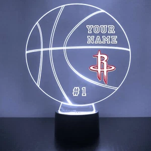 Houston Rockets Iluminar Baloncesto, Personalizado GRATIS, LED Lámpara de Ventilador Deportivo - Imagen 1 de 10