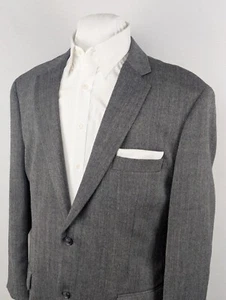 Joseph & Feiss Gold Wool Sport Coat Blazer Mens 46R Gray Soft Tweed Herringbone - Bild 1 von 15