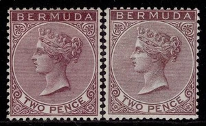 BERMUDA QV SG26 + 26a, 2d VARIEDADES DE SOMBRA, M COMO NUEVO. Gato 23€. - Imagen 1 de 1