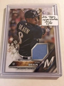 2016 Topps Walmart Holiday Snowflake Relics #RRB Ryan Braun : Brewers  - Picture 1 of 1