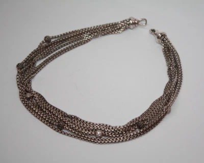 Collar David Yurman Sterling 8 hilos pavé de diamantes blanco y negro 16" [065GRA] Foto 1 de 4