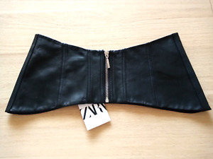 ZARA Real LEATHER SASH BELT with ZIP FASTENING Size 80 UK 30 Limited Edition NWT