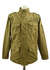 ALPHA INDUSTRIES Mens Jacket Outdoor Collared Green Brown 100% Cotton Coat sz M - Picture 1 of 15