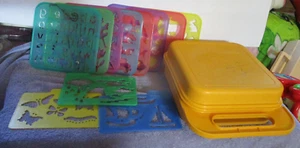 Vintage. Tupperware Tuppertoys 8 Schablonen 1987 & Hartschalenbox & 3 HFC Schablonen 1989 - Bild 1 von 22