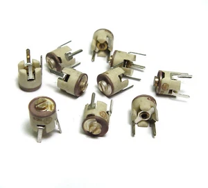 10x Trimm-Kondensator, Kapazitäts-Trimmer, Scheibentrimmer, 4/20, Stettner, NOS - Picture 1 of 2