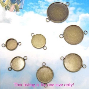 20 Stck. Antik Bronze 10 mm Rund Rohling Einstellungen Verbindungsverbinder #22707 - Bild 1 von 1