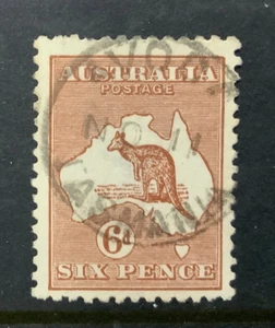 KANGAROO : 6d BROWN 3RD WMK F.USED,,,, - Picture 1 of 1