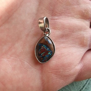 Koroit Boulder Opal Anhänger - Australien Edelstahl - Bild 1 von 9